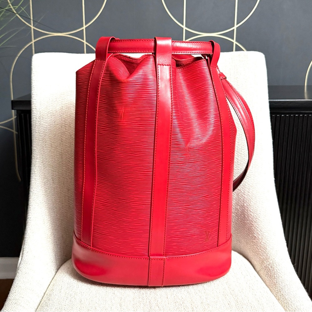 Authentic Louis Vuitton Randonnée PM backpack/ shoulder bucket bag M52357